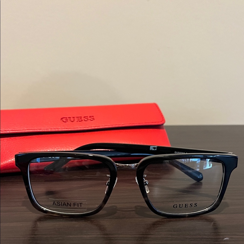 Guess Black Eyeglasses with Red Case